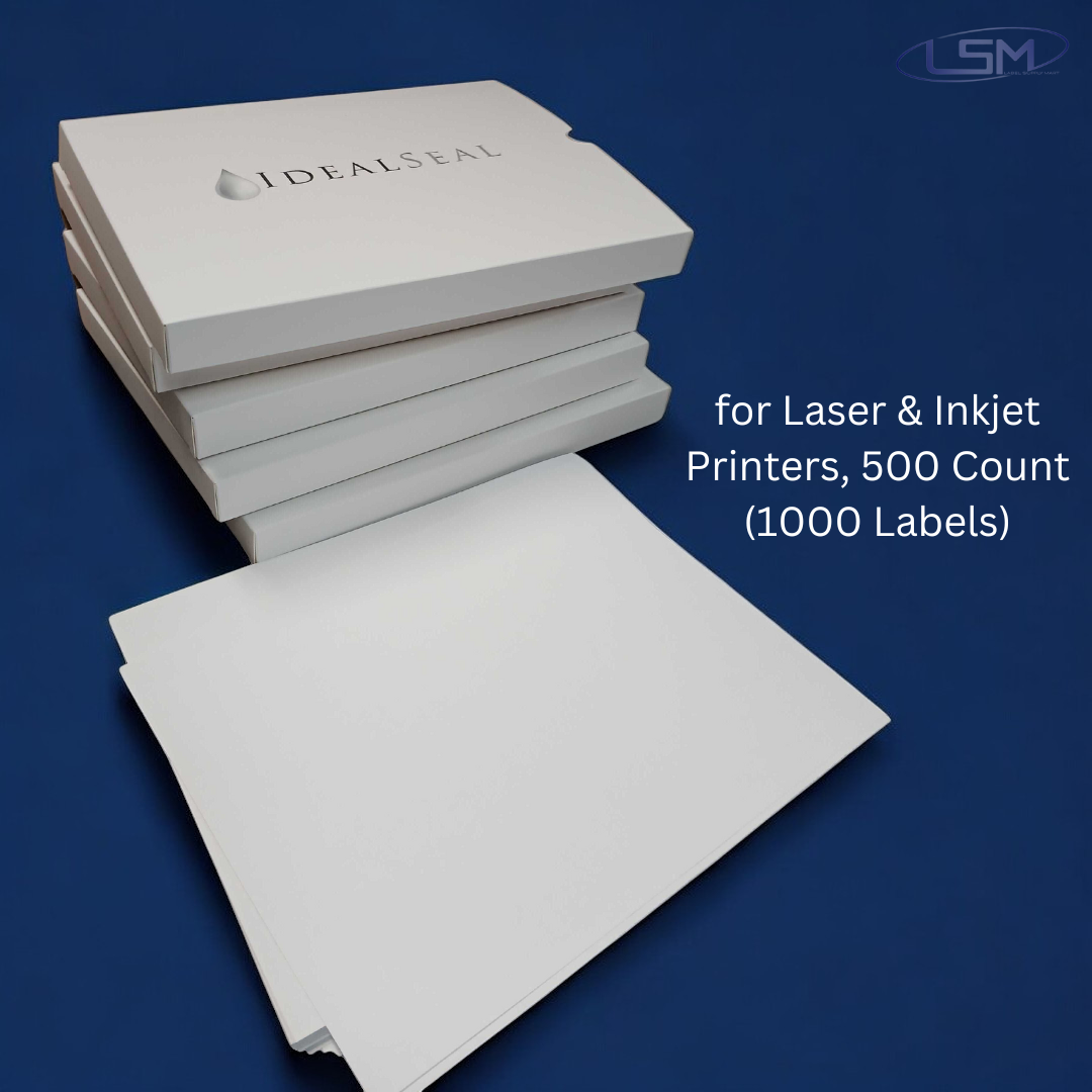 500 Laser Ink Printer Shipping Labels Half Sheet 8.5" X 5.5" Print