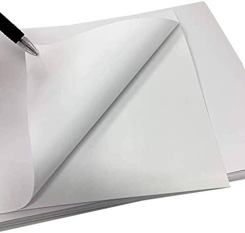 Sticker Paper, 10 Sheets, White Matte, 8.5 x 11 Full Sheet Label, Inkjet or Laser Printer, Cricket, Silhouett, Brothr)) (100 Sheets)