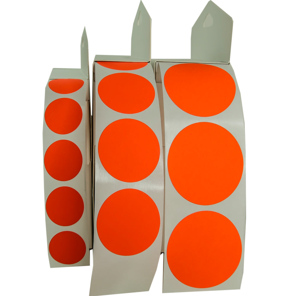 Neon Tangerine Dot Stickers