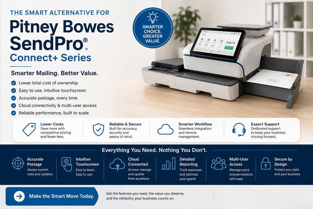Smart Alternative for Pitney Bowes SendPro, Connect+ Series Label Supply Mart