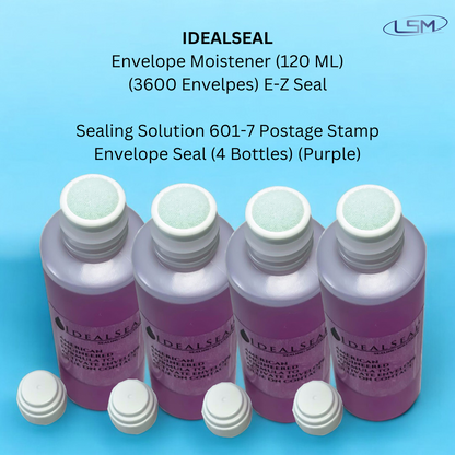 IDEALSEAL Envelope Moistener (120 ML) (3600 Envelpes) E-Z Seal Compatible 4 oz. Label Supply Mart