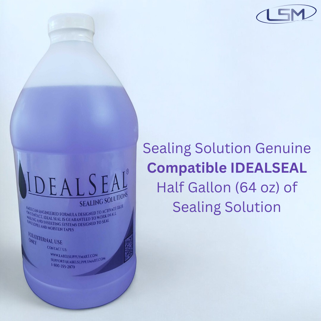 PB 608-0 E-Z Seal Sealing Solution Genuine Compatible IDEALSEAL Half Gallon (64 oz) of Sealing Solution DM Series Mailing Systems (1-Half-Gallon) Label Supply Mart