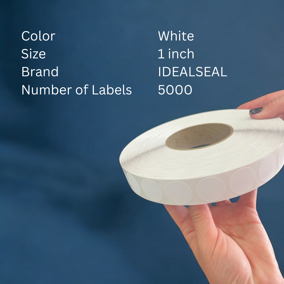 Preferred Mailing Supplies PPS3-5000WL 1" Wafer Tab Seals (No Perf) 5000 Tabs Per Roll (3 Rolls Per Box) Save Big, USPS Approved, White Label Supply Mart