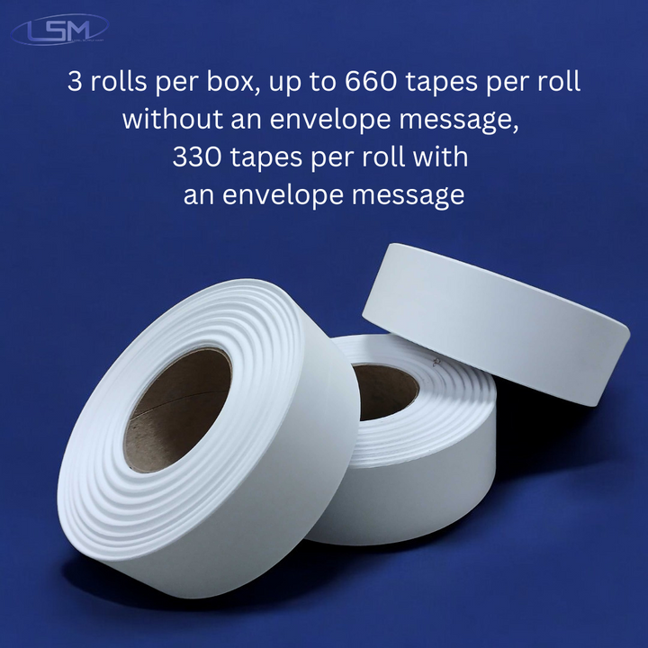 Preferred Postage Supplies Compatible Replacement Tape Rolls for PB 627-8 Compatible Self-Adhesive Postage Tape (3 Rolls/Box) Label Supply Mart