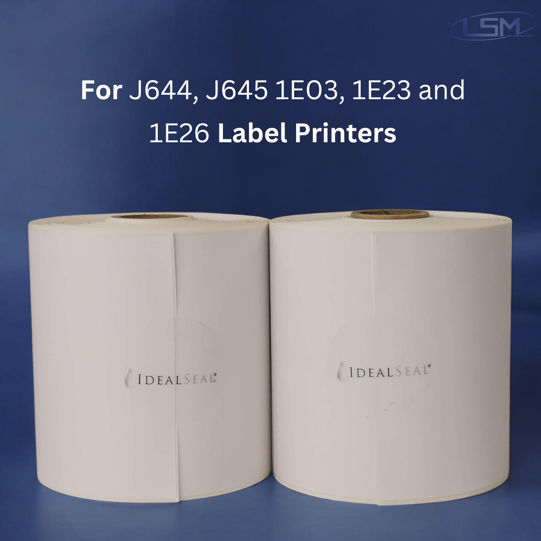IDEALSEAL Replacement Shipping Labels for PB 745-0, J645,J644, 1E03, 1E23 and 1E26 Label Printers (1 Roll) 4in. x 1,800in Label Supply Mart