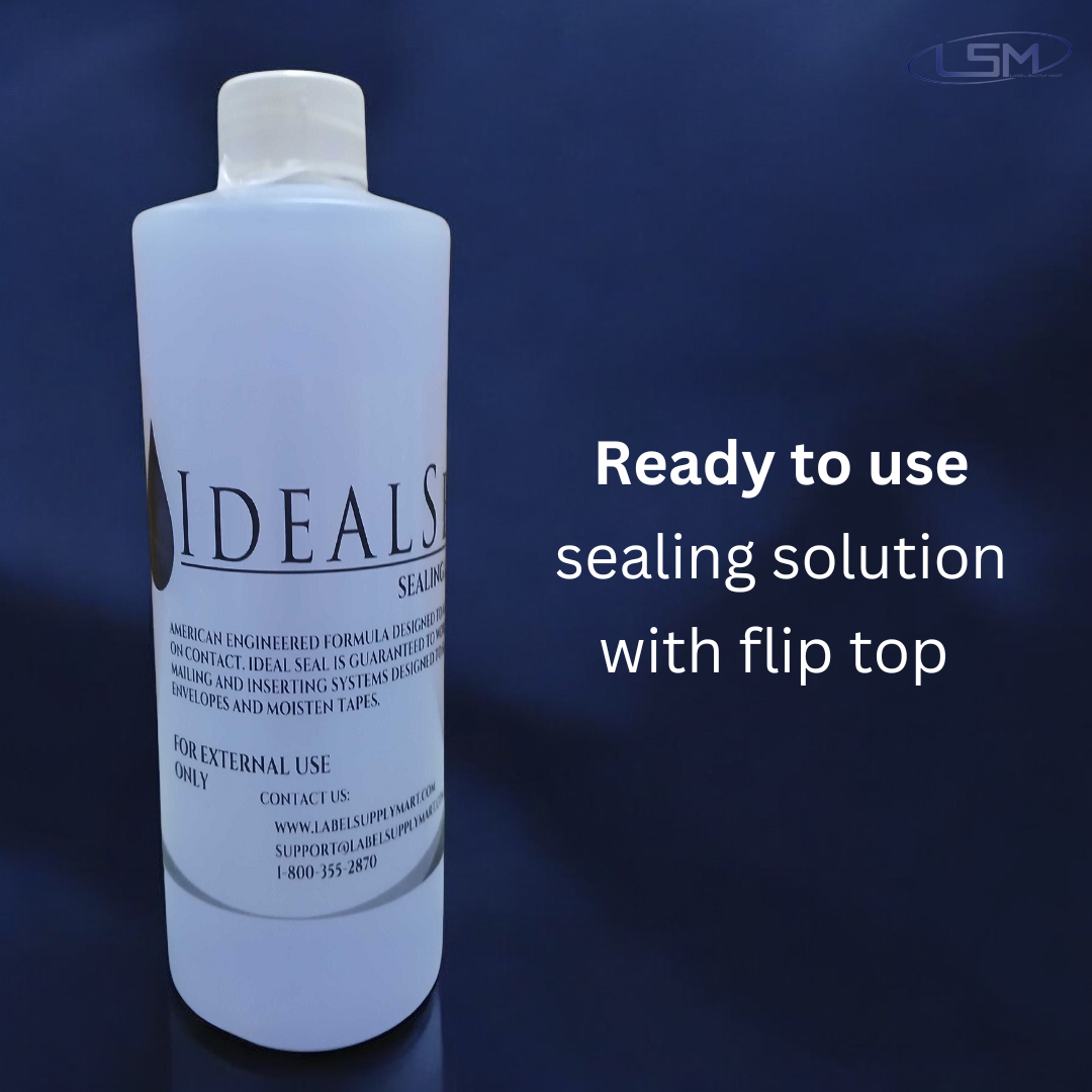 Flip Top Pint (16 oz) Sealing Solution Compare to PB E-Z Seal 601-0 (1-16oz Bottle) Label Supply Mart