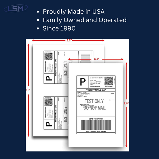 IDEALSEAL Half Sheet Self Adhesive Shipping Labels for Laser & Inkjet Printers, 200 Count Label Supply Mart