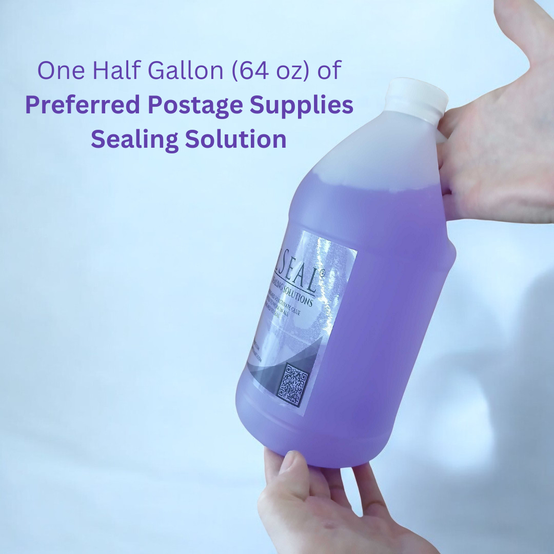 PB 608-0 E-Z Seal Sealing Solution Genuine Compatible IDEALSEAL Half Gallon (64 oz) of Sealing Solution DM Series Mailing Systems (1-Half-Gallon) Label Supply Mart