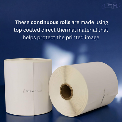 IDEALSEAL Replacement Shipping Labels for PB 745-0, J645,J644, 1E03, 1E23 and 1E26 Label Printers (1 Roll) 4in. x 1,800in Label Supply Mart