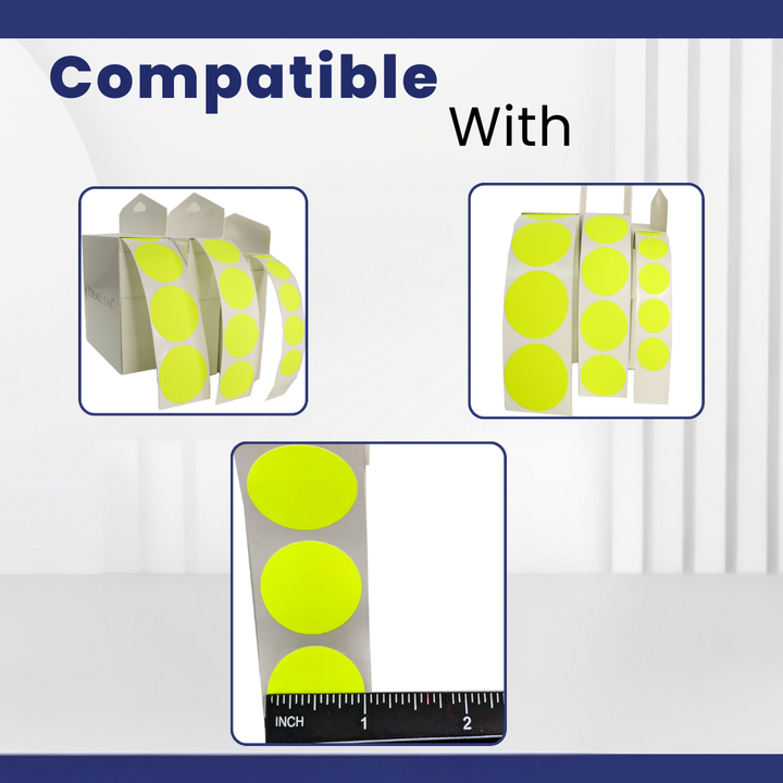 Color Coding Labels Super Bright Neon Yellow Round Circle Dots for Organizing Inventory 1 Inch 500 Total Adhesive Stickers (Fluorescent Yellow) Label Supply Mart