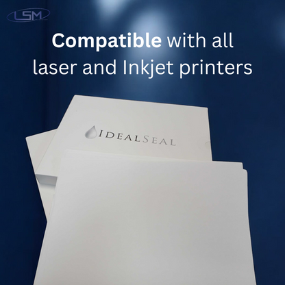 IDEALSEAL Half Sheet Self Adhesive Shipping Labels for Laser & Inkjet Printers, 200 Count Label Supply Mart