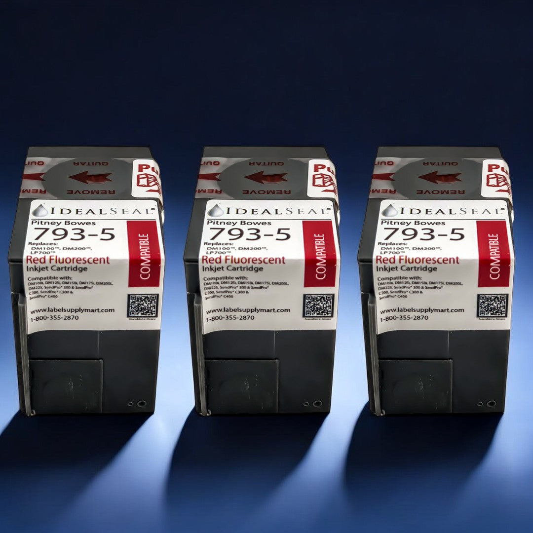 (Pitney Bowes 793-5)  High Yield Red Ink Cartridge for DM100™, DM200™ Series and SendPro™ C Series Ideal Seal