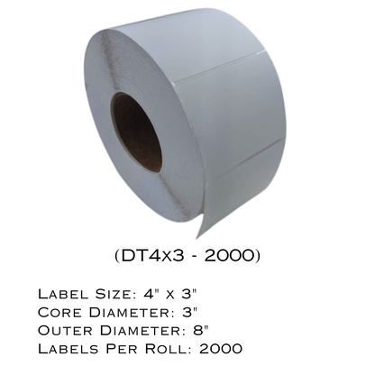 4" x 3" Direct Thermal Printer Labels Ideal Seal