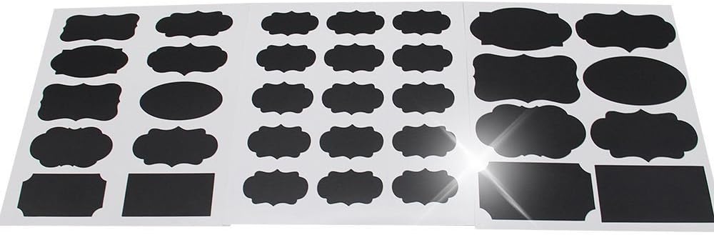 73 Premium Reusable Chalkboard Labels Chalkboard Stickers with (Dual TIP Bullet +Chisel) 3MM White Chalk Marker for Labeling Jars, Parties, Craft Rooms, Weddings and Organize Your Home & Kitchen