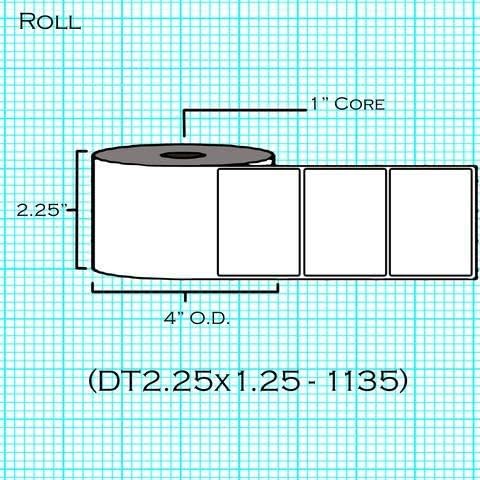IDEALSEAL Compatible Replacement Labels 2.25 x1.25 Top Coated Direct Thermal Labels UPC 1135 Labels Per Roll (12) Resistant to Scratches and Smudges, Compatible Replacement Rolls For Zebras 2844, ZD410, ZP450, ZP500, ZP505