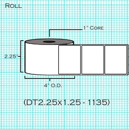 IDEALSEAL Compatible Replacement Labels 2.25 x1.25 Top Coated Direct Thermal Labels UPC 1135 Labels Per Roll (12) Resistant to Scratches and Smudges, Compatible Replacement Rolls For Zebras 2844, ZD410, ZP450, ZP500, ZP505
