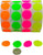 Color Coding Labels Super Bright Fluorescent Neon Yellow, Green, Orange and Pink Round Circle Dots for Organizing Inventory 1 Inch 2,000 Total Adhesive Stickers (500 of Each Color)