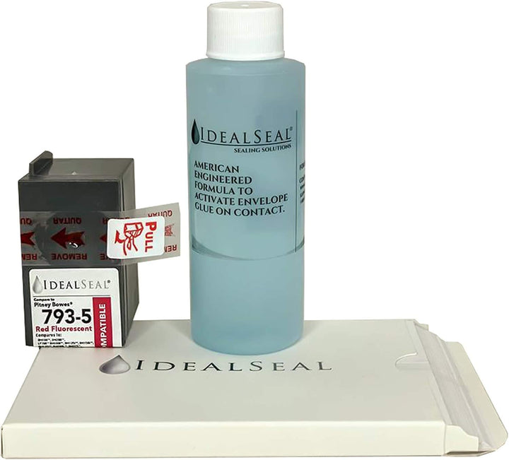 IDEALSEAL Mailing Supply Pack Contains 50 4x6 Postage Meter Tapes, One 793-5 PB Ink dm100i Cartridge, and 4 oz Dabber Bottles of Sealing Solution