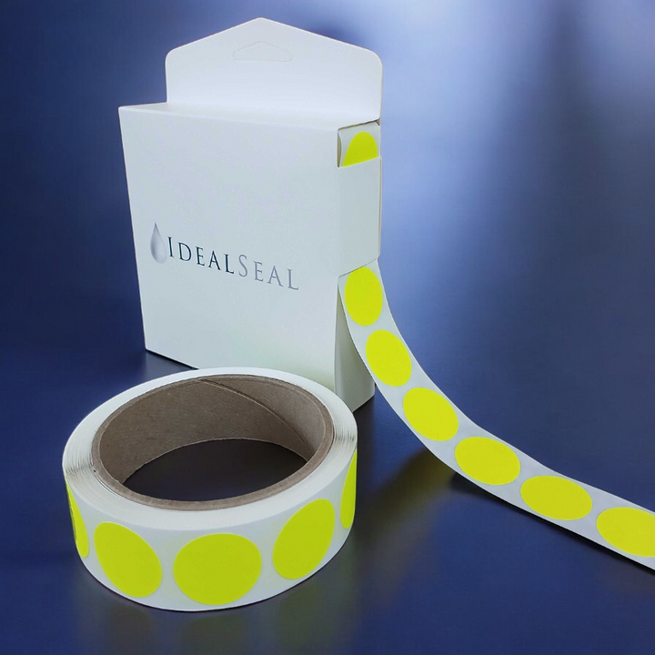 Color Coding Labels Super Bright Neon Yellow Round Circle Dots for Organizing Inventory 1 Inch 500 Total Adhesive Stickers (Fluorescent Yellow) Label Supply Mart