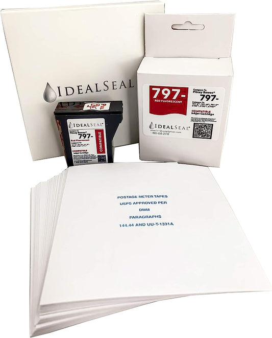 Compatible PB Mailstation 2 Ink for PB 797, PB k7m0, and k700 Postage Meter Mailstation and Mailstation 2, 797-0, 797-M, 797-Q, K700, K7MO + 200 Postage Meter Lab
