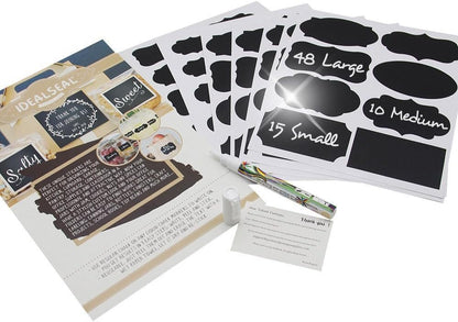 Chalkboard Labels Bundle Saves You Money: 146 Stickers + 2 Erasable White Chalk Markers. Best Large Reusable Labels+Liquid Chalk Pen Decorate Pantry Storage Office (2 Packs (146 Labels)+2 Markers)