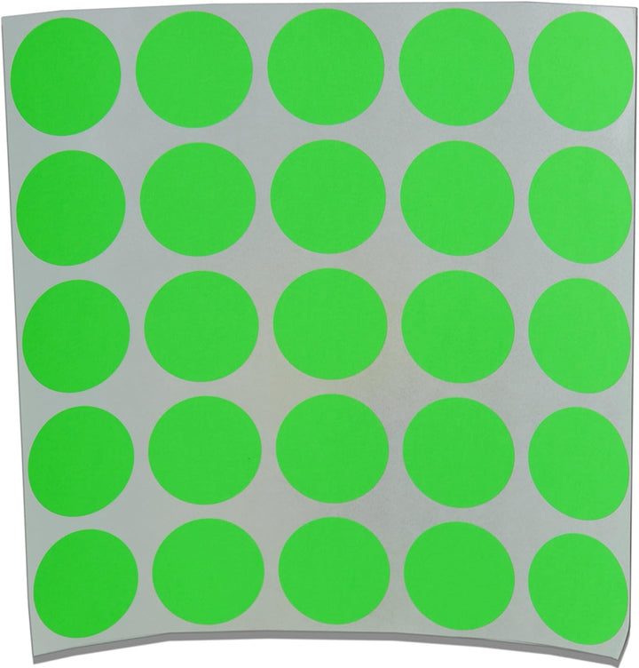 Color Coding Labels Super Bright Fluorescent Neon Green Round Circle Dots for Organizing Inventory 1 Inch 1000 Total Adhesive Stickers (Fluorescent Green)