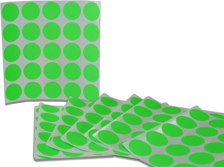 Color Coding Labels Super Bright Fluorescent Neon Green Round Circle Dots for Organizing Inventory 1 Inch 1000 Total Adhesive Stickers (Fluorescent Green)