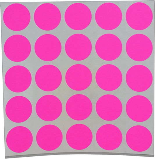 Color Coding Labels Super Bright Fluorescent Neon Round Circle Dots for Organizing Inventory 1 Inch 500 Total Adhesive Stickers (Fluorescent Pink)