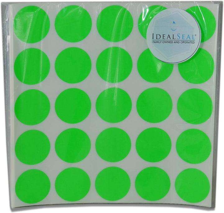 Color Coding Labels Super Bright Fluorescent Neon Green Round Circle Dots for Organizing Inventory 1 Inch 1000 Total Adhesive Stickers (Fluorescent Green)