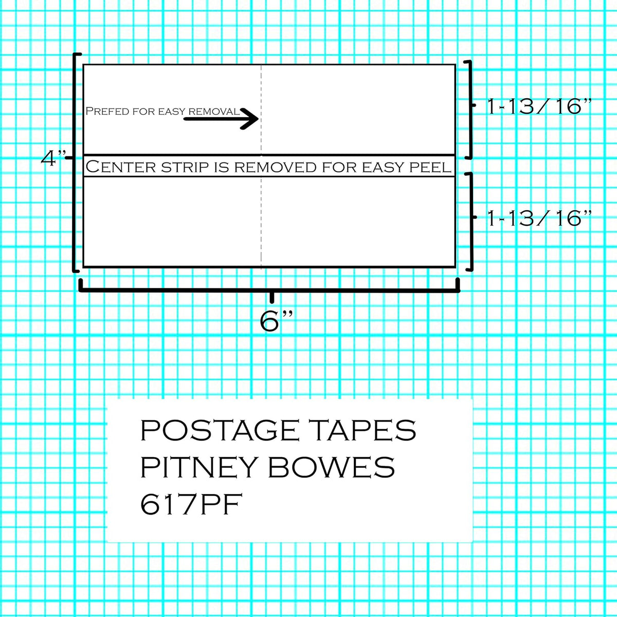 Preferred Postage Supplies 6x4 Postage Meter Tape With Perf Compare to PB 612-0, 612-7, 612-9, 620-9 Neopost 7449704, PC2N Hasler 9004080 150 Count personal post office e700
