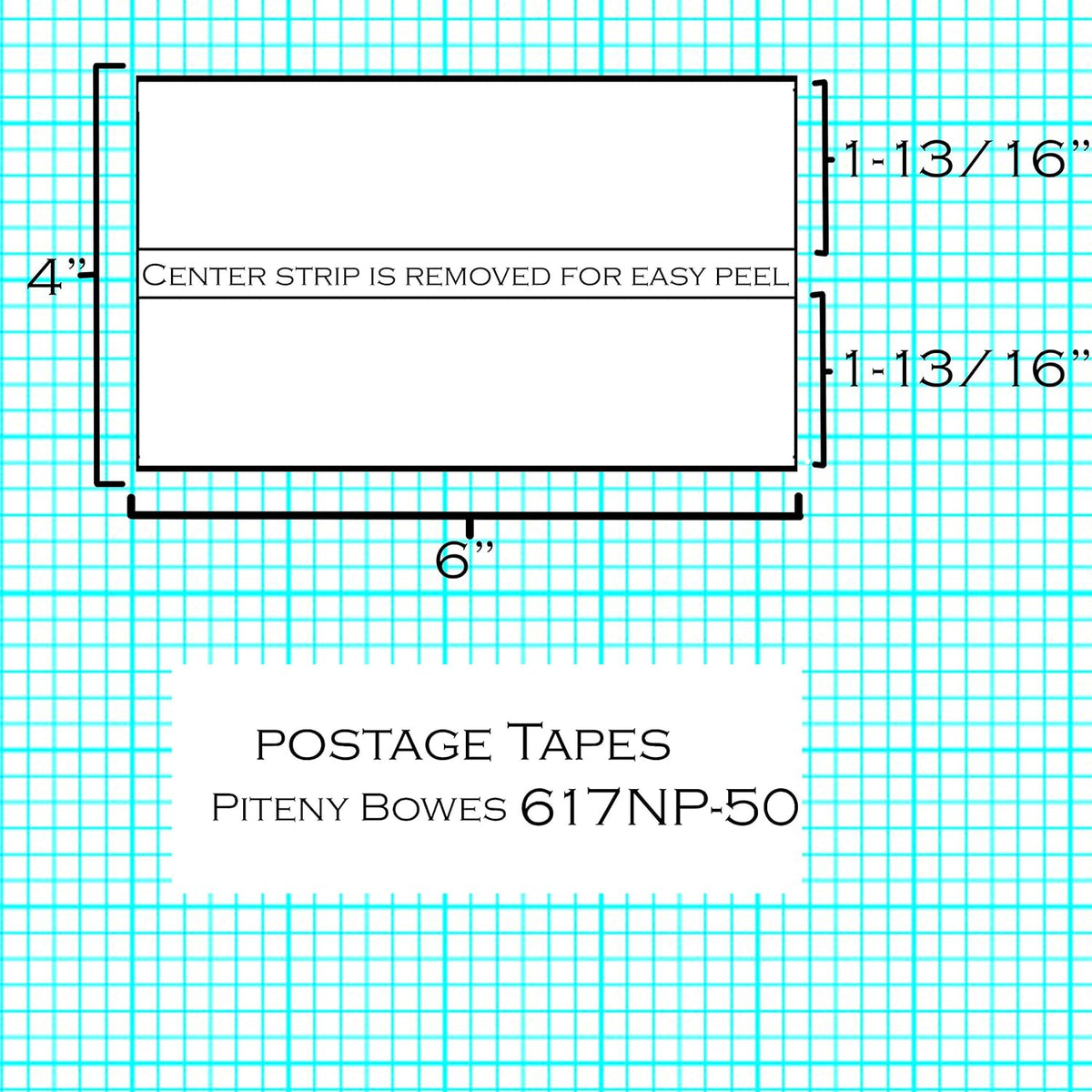 Preferred Postage Supplies Postage Meter Tape 6x4 Compatible Replacement for PB 612-0, 612-7, 612-9, 620-9, Neopost 7449704, PC2N, Hasler 9004080 50 Count