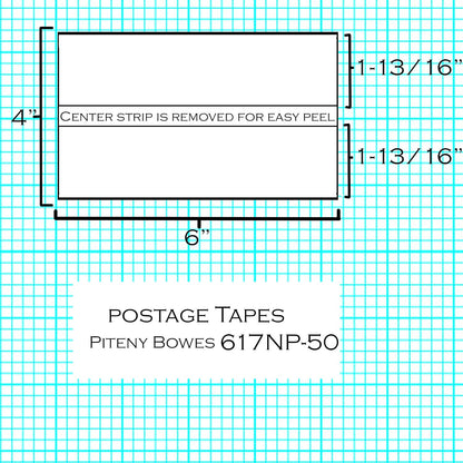 Preferred Postage Supplies Postage Meter Tape 6x4 Compatible Replacement for PB 612-0, 612-7, 612-9, 620-9, Neopost 7449704, PC2N, Hasler 9004080 50 Count
