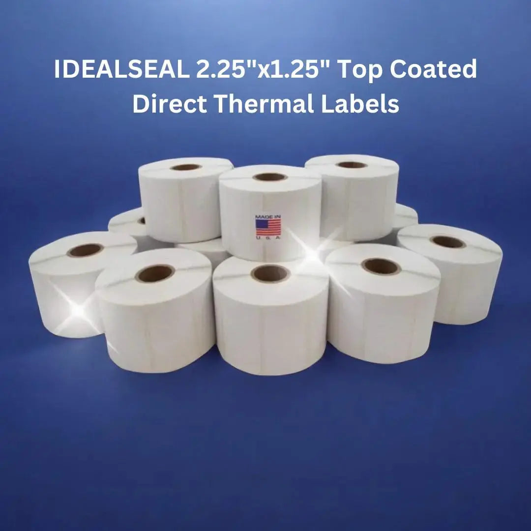 IDEALSEAL Compatible Replacement Labels 2.25 x1.25 Top Coated Direct Thermal Labels UPC 1135 Labels Per Roll (12) Resistant to Scratches and Smudges, Compatible Replacement Rolls For Zebras 2844, ZD410, ZP450, ZP500, ZP505