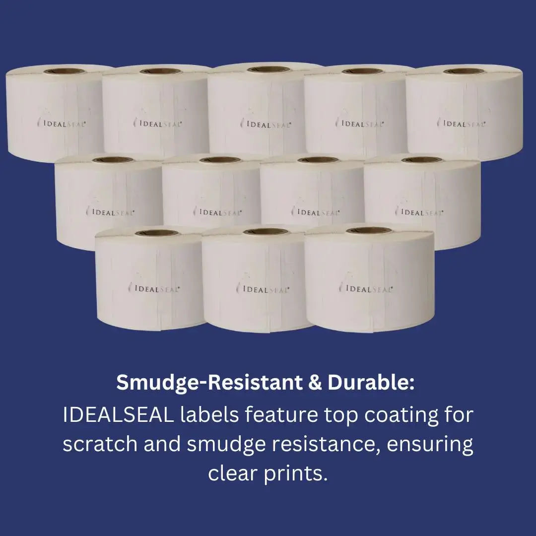 IDEALSEAL Compatible Replacement Labels 2.25 x1.25 Top Coated Direct Thermal Labels UPC 1135 Labels Per Roll (12) Resistant to Scratches and Smudges, Compatible Replacement Rolls For Zebras 2844, ZD410, ZP450, ZP500, ZP505