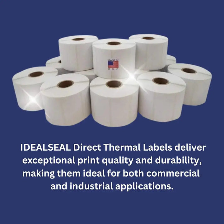 IDEALSEAL Compatible Replacement Labels 2.25 x1.25 Top Coated Direct Thermal Labels UPC 1135 Labels Per Roll (12) Resistant to Scratches and Smudges, Compatible Replacement Rolls For Zebras 2844, ZD410, ZP450, ZP500, ZP505
