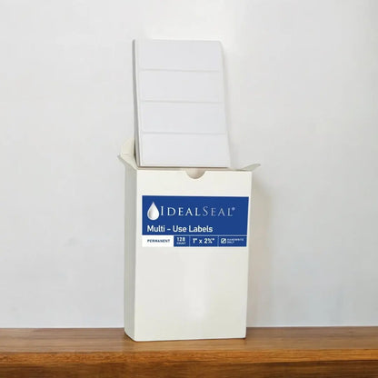 Ideal Seal All-Purpose Labels, 1 x 2.75 inches, White Pack of 128, 4 Labels per Sheet, 32 Sheets Label Supply Mart