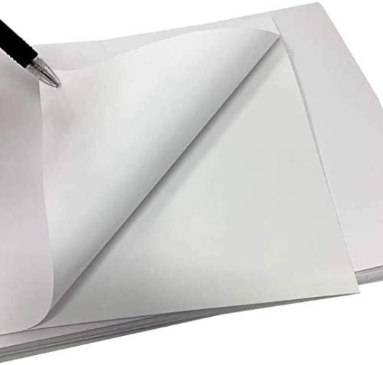 Sticker Paper, 10 Sheets, White Matte, 8.5 x 11 Full Sheet Label, Inkj ...