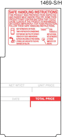 Avery Berkel 623 LS Safe Handling 105mm #1469sh ® Label Supply Mart