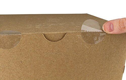 Clear Retail Package Seals 1.5" Inch Round Circle Wafer Stickers/Labels with Easy Dispensing Box 500 Per Box Made in USA! (1 Box (500))