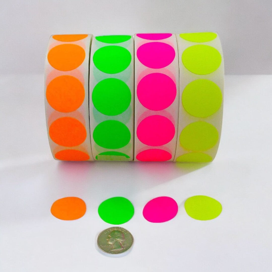 Color Coding Labels Super Bright Fluorescent Neon Yellow, Green, Orang ...