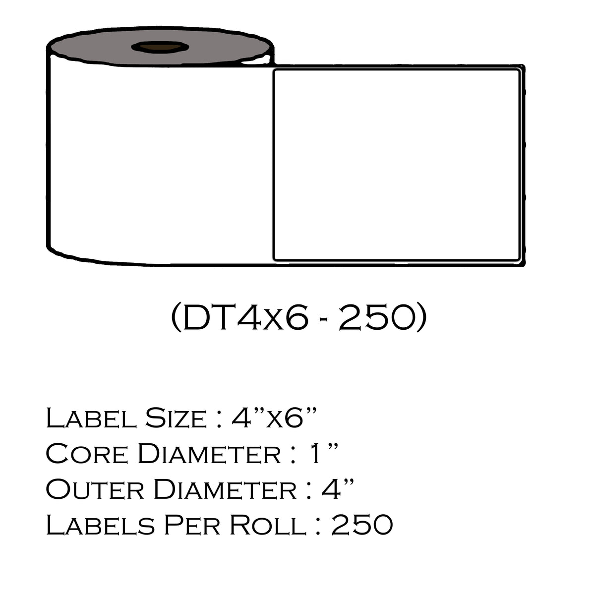 4" x 6" (250 Labels/Roll)