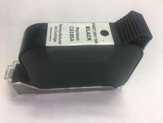 Remanufactured HP C6195A - Black Pigment Fast Dry Ink