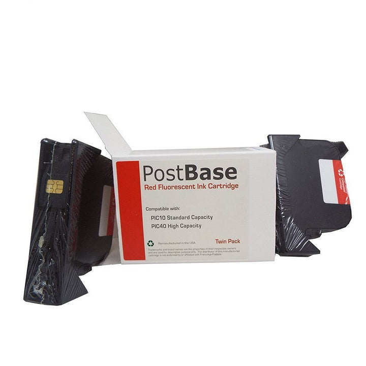 Postage Meter Ink (PIC40) - PostBase High-Capacity Ink Cartridges (2-Pack) (18,000 Impressions)