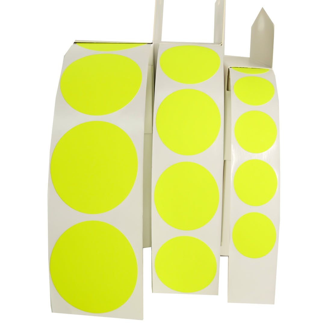 Yellow Inop Sticker Neon Yellow Dot Stickers – Color Coding Labels – Label Supply Mart