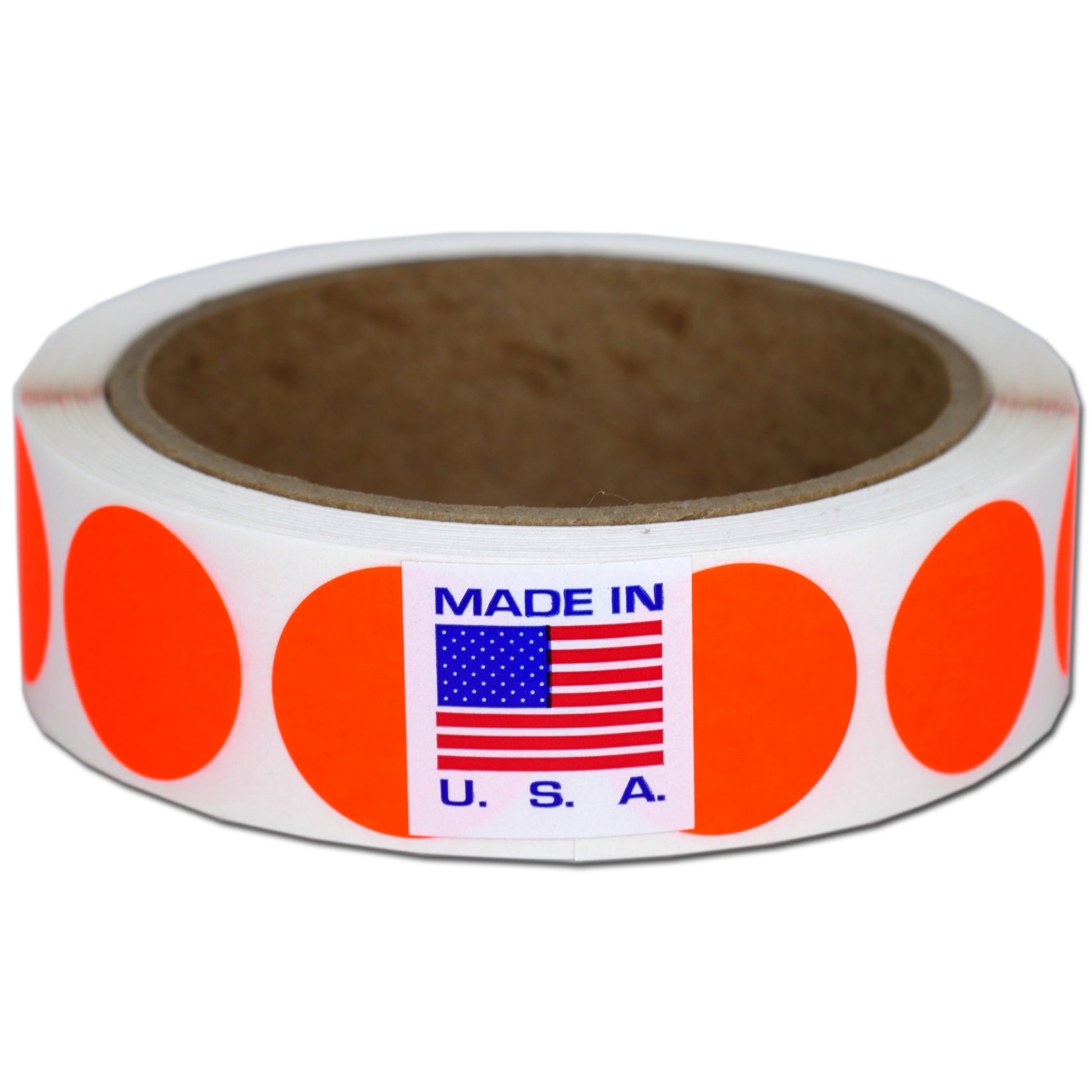 Neon Tangerine Dot Stickers