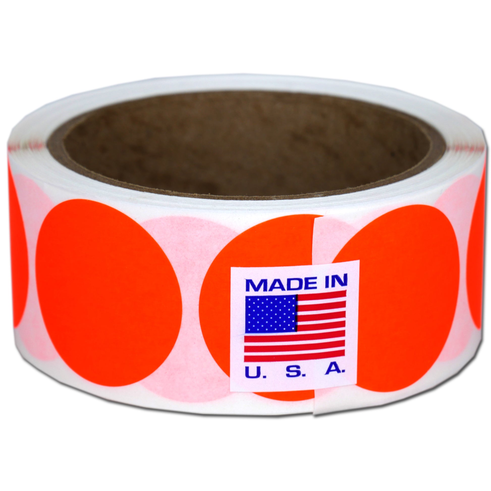 Neon Tangerine Dot Stickers