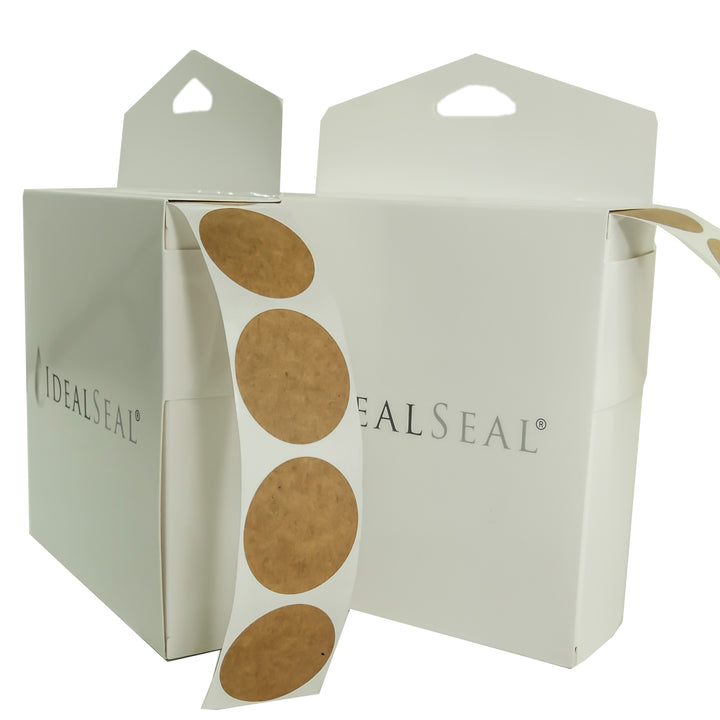 brown kraft dot stickers
