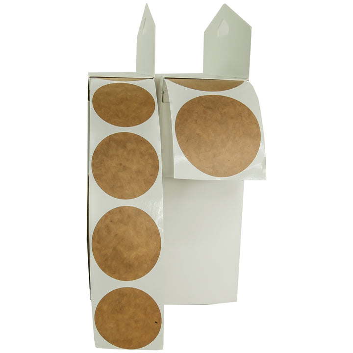 brown kraft dot stickers