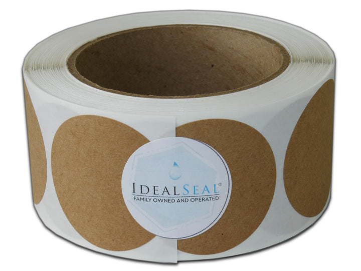 brown kraft dot stickers