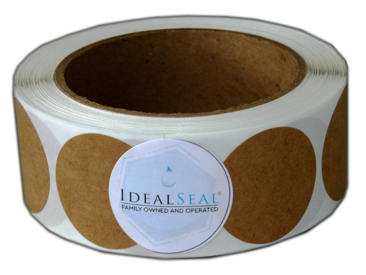 brown kraft dot stickers